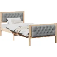 Syfax Estructura de cama Gris Claro 90 x 190 cm Madera de pino macizo