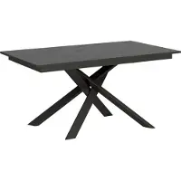 Ityhome - Mesa extensible de 160/220x80 cm, diseño Ganty, efecto antracita con superficie texturizada y borde en antracita. Estructura y patas en antracita