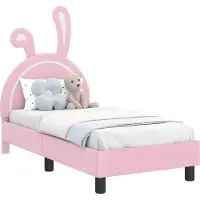 Syfax Cama infantil con barandillas y cabecera, color rosa, 70 x 140 cm, fabricada en poliuretano