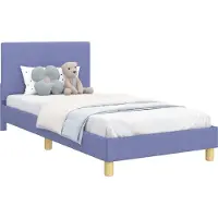 Syfax Cama para niños con cabecero Azul jeans 90 x 190 cm tela