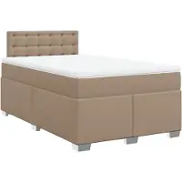 Syfax Cama box spring con colchón cuero sintético capuchino 140x190cm