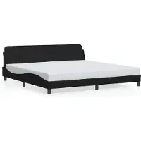 Syfax Estructura de cama Dover cuero sintético negro 193x203cm
