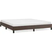 Syfax Estructura de cama sin colchón cuero sintético marrón 180x200cm