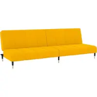 Syfax Sofá cama de 2 plazas terciopelo amarillo