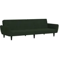Syfax Sofá cama de 2 plazas terciopelo verde oscuro