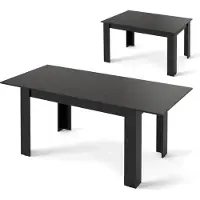 Coast Mesa de comedor extensible , 120/158 x 70 cm, mesa de cocina para comedor, apta para 4-6 personas, con capacidad de hasta 110 kg, mesa rectangular, estilo vintage, color