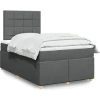 Prolenta Maison Exclusive: Base de cama con somier y colchón, color gris oscuro, 120x190 cm, tapizado en tela