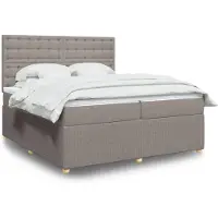 Prolenta Maison Exclusive: Base de cama con somier y colchón color taupe, 200x200 cm, de tejido