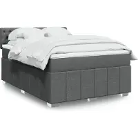 Prolenta Maison Exclusive - Base de cama con somier y colchón, color gris oscuro, 160x200 cm, tejido
