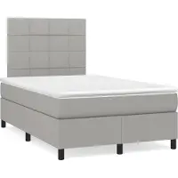 Prolenta Maison Exclusive - Base de cama con somier, colchón y luz LED, color gris claro, 120x190 cm, tejido