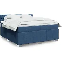 Prolenta Maison Exclusive: Base de cama con somier y colchón, color azul, 200x200 cm, material textil