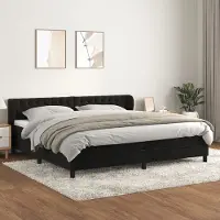 Prolenta Maison Exclusive: Base de cama con somier y colchón, color , 200x200 cm, tapizada en terciopelo