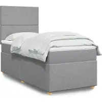 Prolenta Maison Exclusive - Base de cama con somier y colchón, color gris claro, 100 x 200 cm, tejido