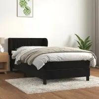 Prolenta Maison Exclusive - Base de cama con somier y colchón, color , 100x200 cm, tapizada en terciopelo