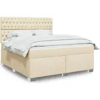 Prolenta Maison Exclusive: Base de cama con somier y colchón, color crema, 180x200 cm, tejido