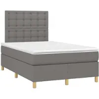 Prolenta Maison Exclusive: Base de cama con somier, colchón y luces LED, color gris oscuro, 120x190 cm, material: textil