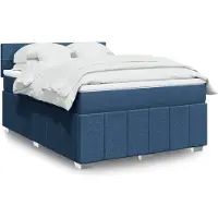 Prolenta Maison Exclusive: Base de cama con somier y colchón, color azul, 160x200 cm, material textil