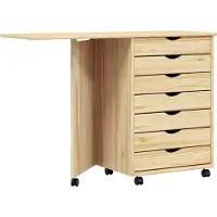 Syfax Gabinete Rodante con Escritorio MOSS Barniz transparente