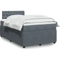 Prolenta Maison Exclusive - Base de cama con somier y colchón, color gris oscuro, 120x190 cm, tapizada en terciopelo