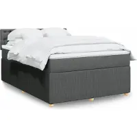 Prolenta Maison Exclusive - Base de cama con somier y colchón, color gris oscuro, 140x200 cm, material: textil