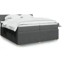 Prolenta Maison Exclusive: Base de cama con somier y colchón, color gris oscuro, 200x200 cm, tejido
