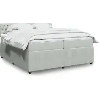 Prolenta Maison Exclusive: Base de cama con somier y colchón, color gris claro, 200x200 cm, tapizada en terciopelo