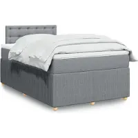 Prolenta Maison Exclusive: Base de cama con somier y colchón, color gris claro, 120x190 cm, tapizado en tela