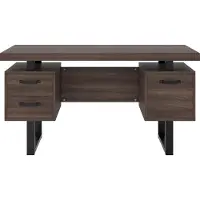 StarTech.com Escritorio de oficina - Diseño moderno y sencillo - 135 x 54 cm - Amplia superficie de trabajo - Cajón silencioso - Almacenamiento eficiente - Requiere montaje - Color marrón