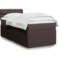 Prolenta Maison Exclusive - Base de cama con somier y colchón, color marrón oscuro, 90x190 cm, material: textil