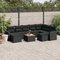 Prolenta Maison Exclusive: Juego de jardín de 10 piezas con sofá y cojines, color , fabricado en ratán sintético