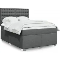 Prolenta Maison Exclusive - Base de cama con somier y colchón, color gris oscuro, 140x200 cm, material: textil