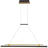 ITALUX Lámpara colgante LED de 16W, modelo MERLOT, referencia PND-54638F-16W-3K-BK-GD, marca