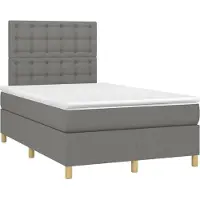 Prolenta Maison Exclusive: Base de cama con somier y colchón, color gris oscuro, 120x190 cm, tapizado en tela
