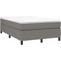 Prolenta Maison Exclusive: Base de cama con somier y colchón, color gris oscuro, 120x190 cm, tapizado en tela