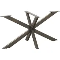 Syfax Pata de mesa de comedor forma de araña negra 150x78x(72-73) cm acero