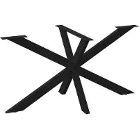 Syfax Pata de mesa de comedor forma de araña negra 150x78x(72-73) cm acero