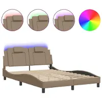Syfax Estructura de cama Viana con LED sin colchón sin colchón cappuccino 120x200 cm