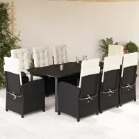 Prolenta Maison Exclusive: Juego de mesa de jardín de 9 piezas con cojines, color , fabricado en ratán sintético