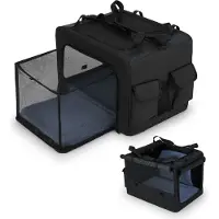 Costway Caja de transporte para perros de , plegable y portátil, con 2 aberturas, ventana, cesta de malla y asas. Bolsa de transporte para mascotas medianas y grandes, de 80x60x42 cm