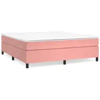 Syfax Estructura Estructura de cama con somier terciopelo rosa 200x200 cm