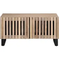 Syfax Mesa de centro de madera maciza de mango blanca 80x51x40 cm