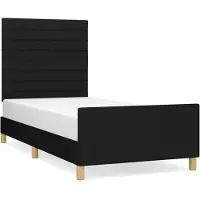 Syfax Estructura de cama sin colchón tela negro 90x200 cm