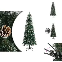 vidaXL Árbol de Navidad artificial con soporte, color verde, 210 cm, material PVC - Árboles de Navidad