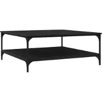 Syfax Mesa de Café Roble negro 100 x 100 x 40 cm Madera contrachapada