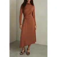 Reiss Jersey Midi Dress Camel Talla: 4 | Vestidos Midi Outlet | Mujer | Marrón