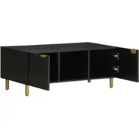 Syfax Mesa de centro madera de ingeniería negra 100x54x40 cm