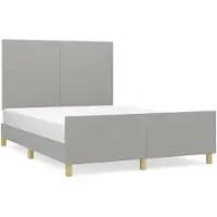 Syfax Cama sin colchón tela gris claro 140x190 cm