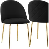 EHokery Silla de terciopelo Fargo Gold Velvet, color negro