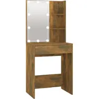 Syfax Tocador con LED color roble ahumado 60x40x140 cm