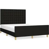 Syfax Cama sin colchón tela negro 140x200 cm